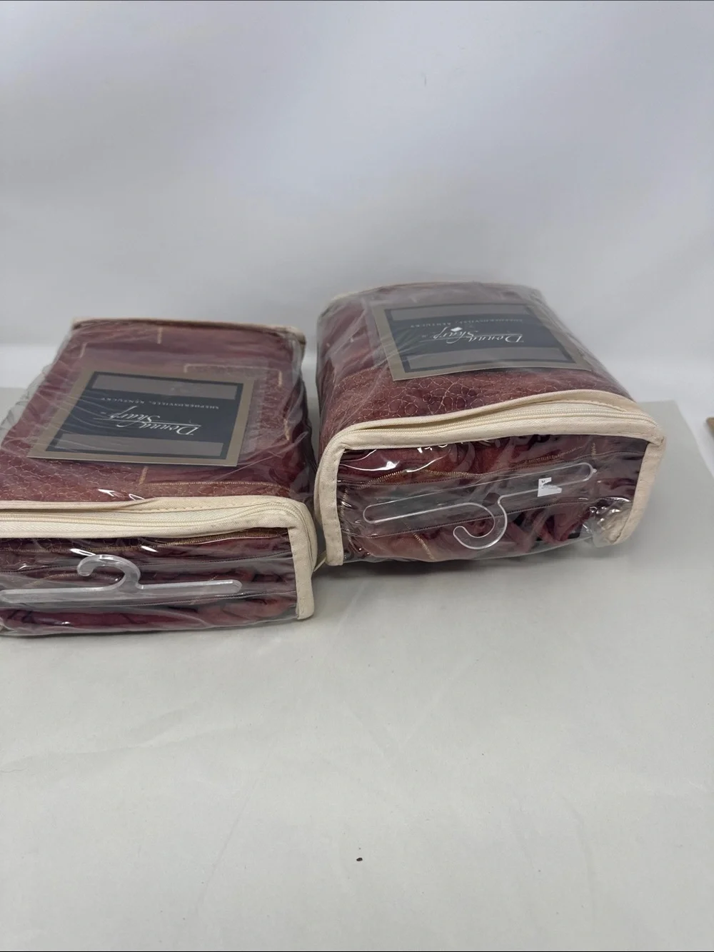 VINTAGE DONNA SHARP KING PILLOW SHAMS RED DESERT LOT / PAIR OF 2 QUILTED
